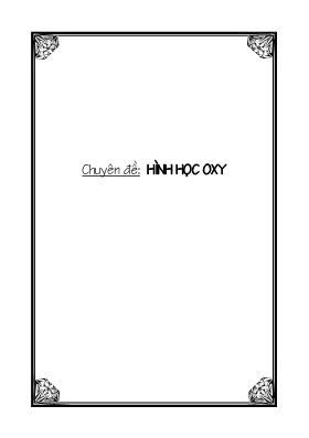 Chuyên đề Hình học oxy
